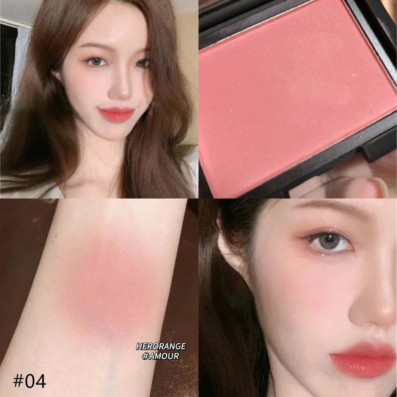 Monochrome Matte Blusher Palette Long Waterproof Low Saturation Facial Rouge Powder Natural Cheek Color Brightening Face Makeup
