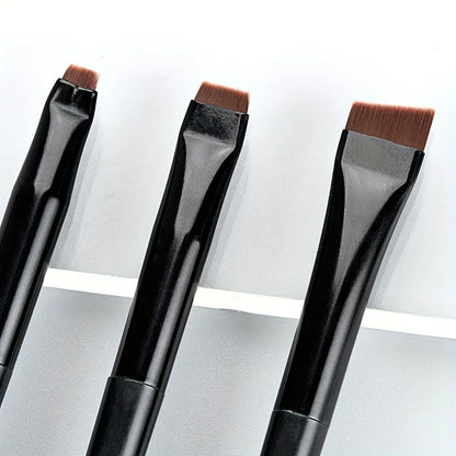 3pcs Makeup Brush Set,Blade eyeliner brush fine oblique head eyebrow brush outline eyeliner ultra-thin eye shadow brush makeup