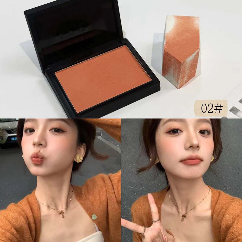 Monochrome Matte Blusher Palette Long Waterproof Low Saturation Facial Rouge Powder Natural Cheek Color Brightening Face Makeup