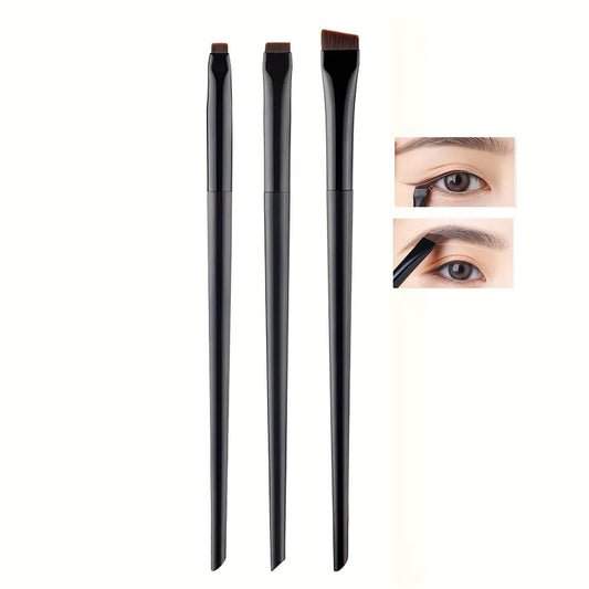 3pcs Makeup Brush Set,Blade eyeliner brush fine oblique head eyebrow brush outline eyeliner ultra-thin eye shadow brush makeup
