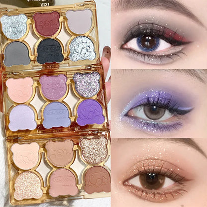 6 Colors Eye Shadow Palette Iris Purple Glitter Pearly Eyeshadow Palette Fashion Korean Shiny Eye Shadow Charming Eye Makeup