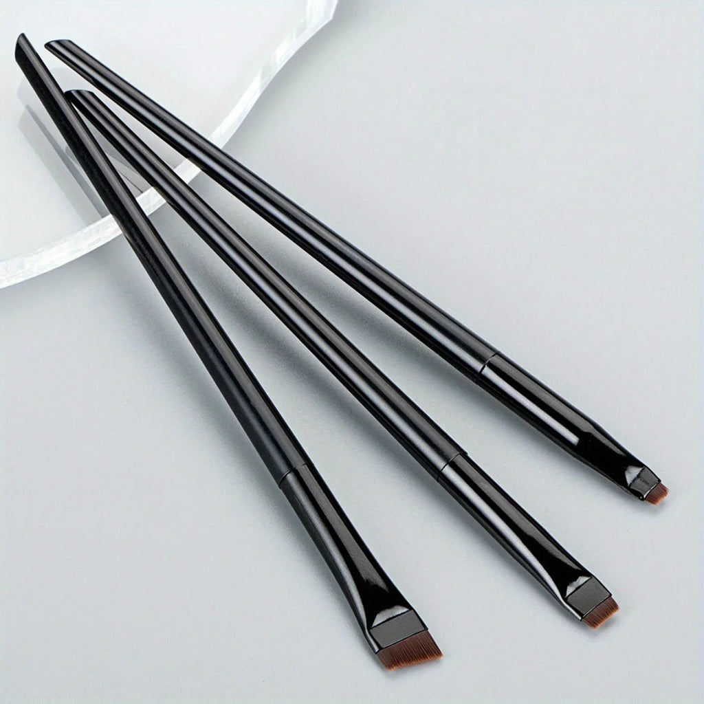 3pcs Makeup Brush Set,Blade eyeliner brush fine oblique head eyebrow brush outline eyeliner ultra-thin eye shadow brush makeup