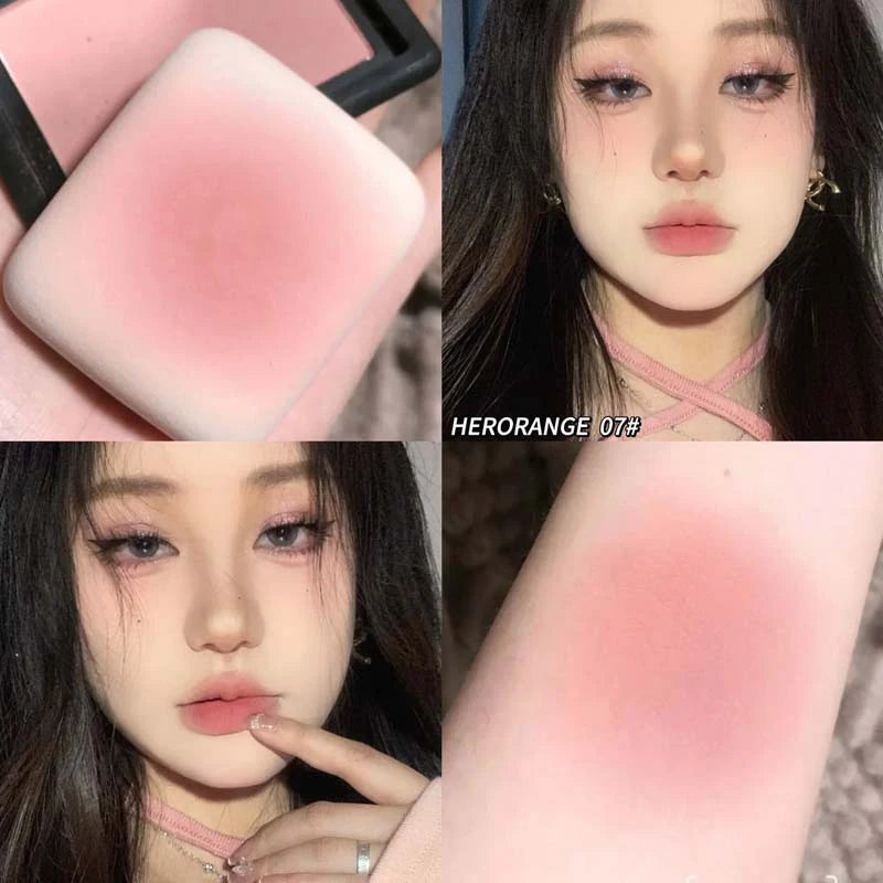 Monochrome Matte Blusher Palette Long Waterproof Low Saturation Facial Rouge Powder Natural Cheek Color Brightening Face Makeup