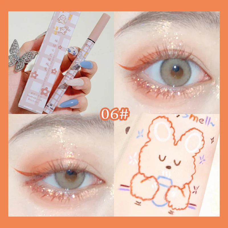 Colorful Liquid Eyeliner Pencil Matte Waterproof Not Blooming Eyeliner Long Lasting Liquid Eye Liner Pen Eye Makeup Cosmetics
