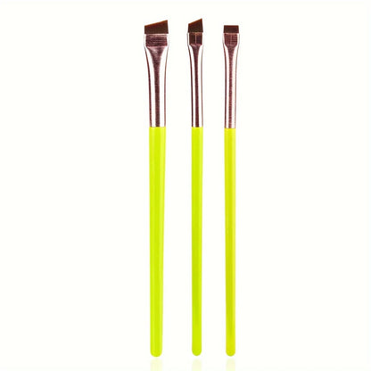 3pcs Makeup Brush Set,Blade eyeliner brush fine oblique head eyebrow brush outline eyeliner ultra-thin eye shadow brush makeup