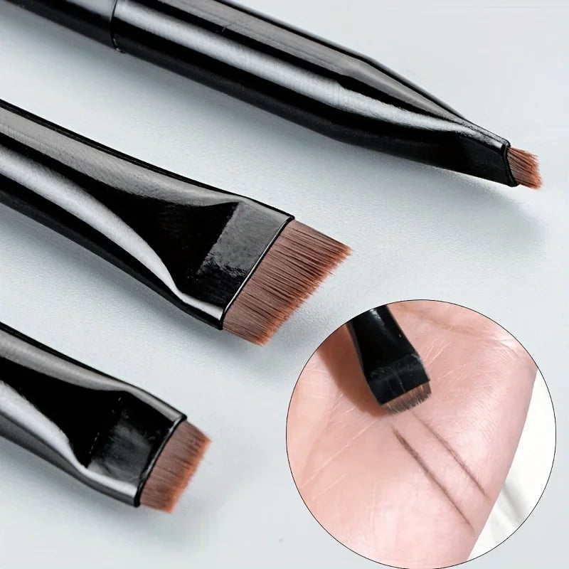 3pcs Makeup Brush Set,Blade eyeliner brush fine oblique head eyebrow brush outline eyeliner ultra-thin eye shadow brush makeup