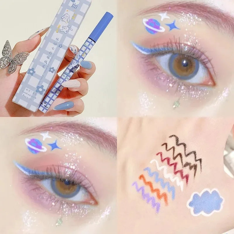 Colorful Liquid Eyeliner Pencil Matte Waterproof Not Blooming Eyeliner Long Lasting Liquid Eye Liner Pen Eye Makeup Cosmetics