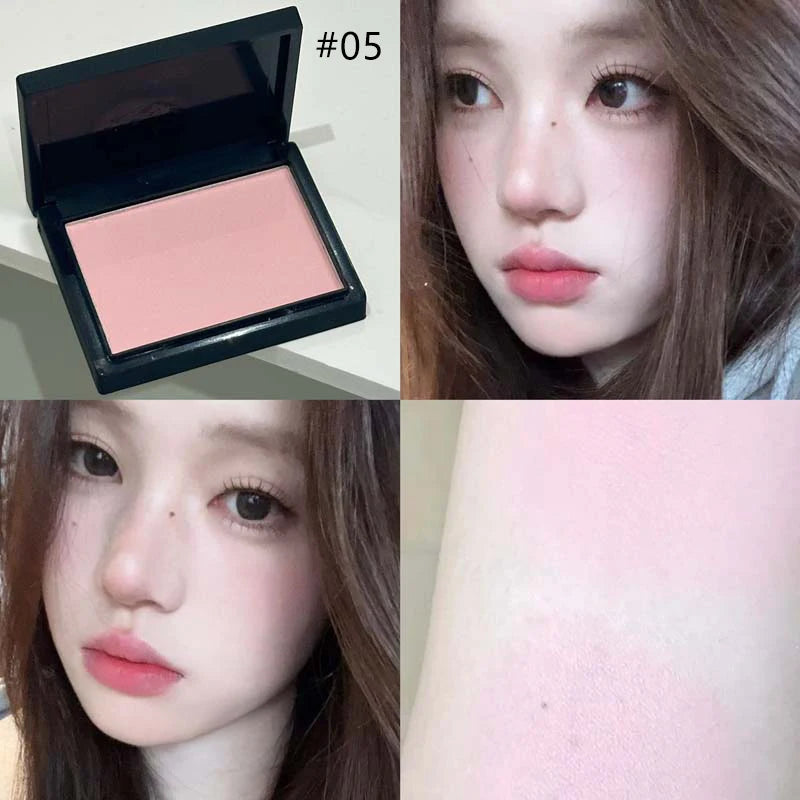 Monochrome Matte Blusher Palette Long Waterproof Low Saturation Facial Rouge Powder Natural Cheek Color Brightening Face Makeup