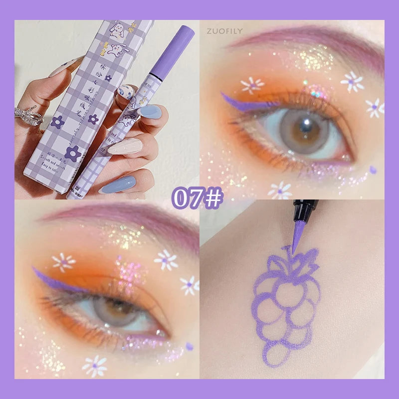 Colorful Liquid Eyeliner Pencil Matte Waterproof Not Blooming Eyeliner Long Lasting Liquid Eye Liner Pen Eye Makeup Cosmetics
