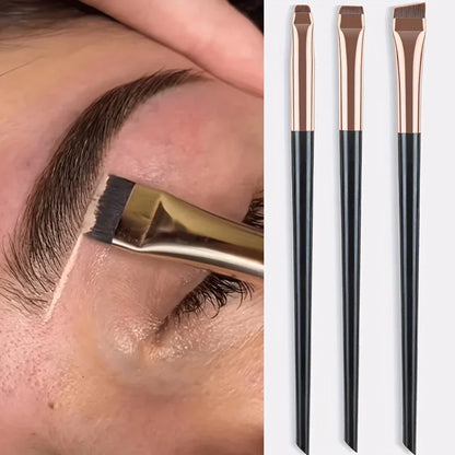 3pcs Makeup Brush Set,Blade eyeliner brush fine oblique head eyebrow brush outline eyeliner ultra-thin eye shadow brush makeup