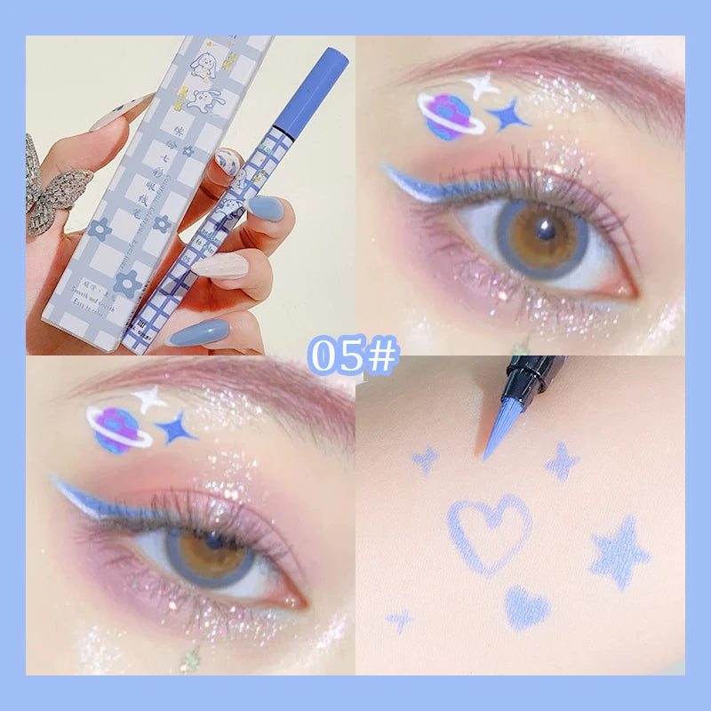 Colorful Liquid Eyeliner Pencil Matte Waterproof Not Blooming Eyeliner Long Lasting Liquid Eye Liner Pen Eye Makeup Cosmetics
