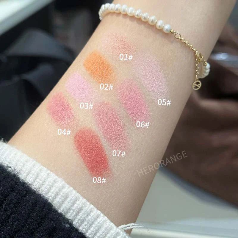 Monochrome Matte Blusher Palette Long Waterproof Low Saturation Facial Rouge Powder Natural Cheek Color Brightening Face Makeup