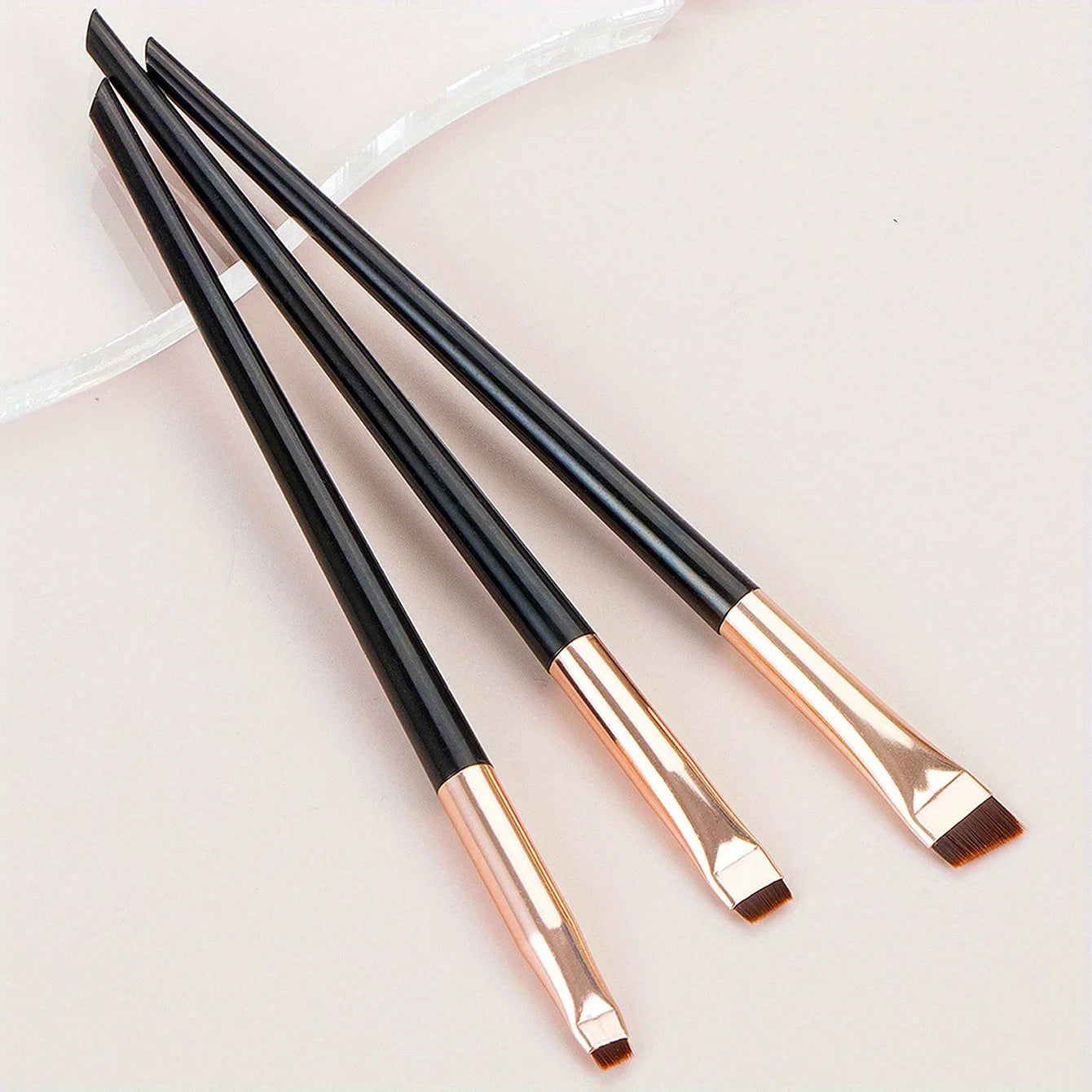 3pcs Makeup Brush Set,Blade eyeliner brush fine oblique head eyebrow brush outline eyeliner ultra-thin eye shadow brush makeup
